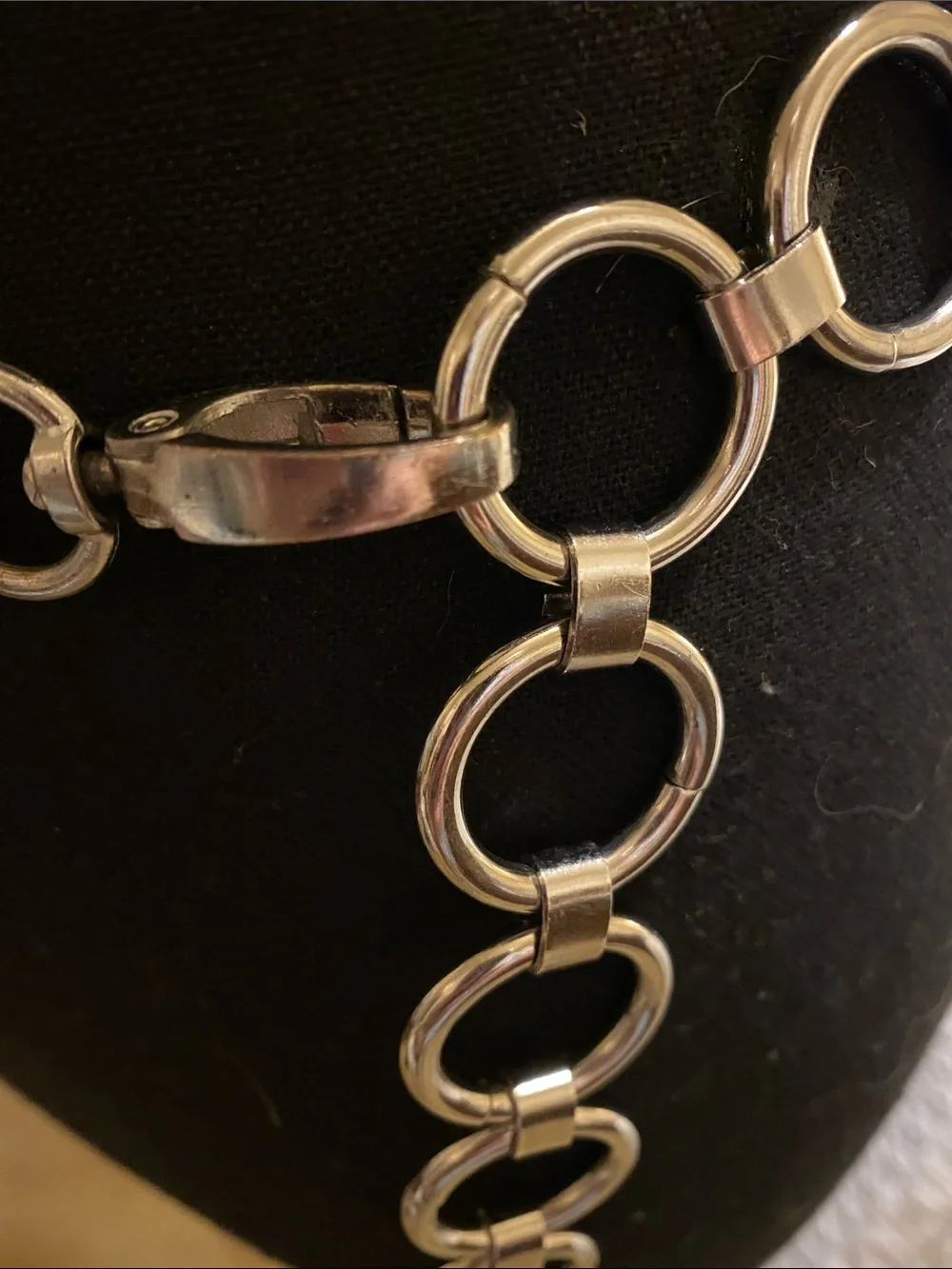 Source Unknown Silver Round-Link Chain Waist Belt
